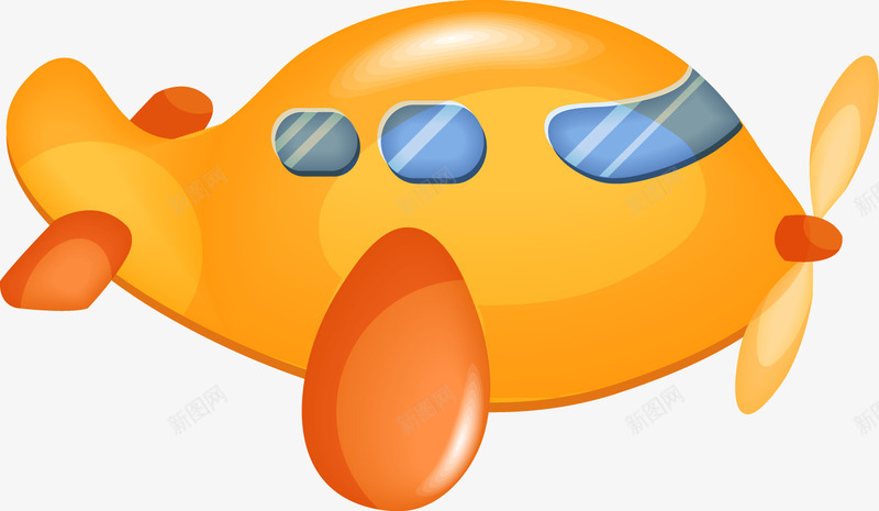 卡通黄色小飞机png免抠素材_新图网 https://ixintu.com Q版黄色小飞机 可爱的小飞机 手绘黄色小飞机 空中交通工具