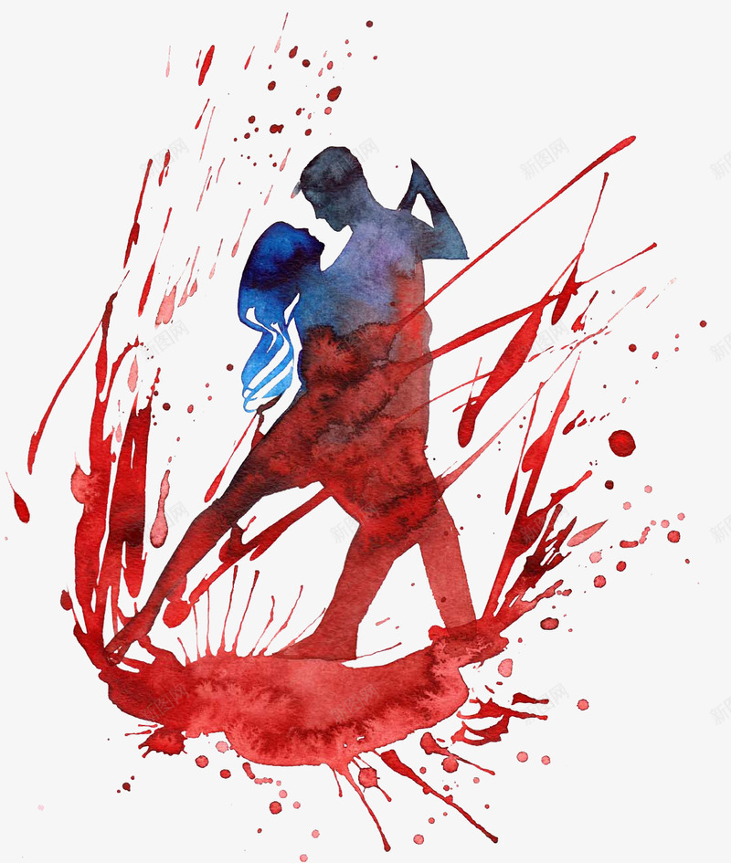 水墨效果插画psd免抠素材_新图网 https://ixintu.com 墨迹 时尚绘画 水墨喷溅 水彩插画