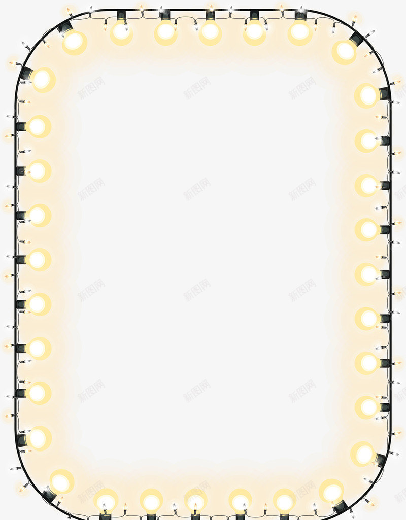 小清新黄色彩灯png免抠素材_新图网 https://ixintu.com 光晕 小清新彩灯 彩灯边框 水彩 简约彩灯 黄色彩灯