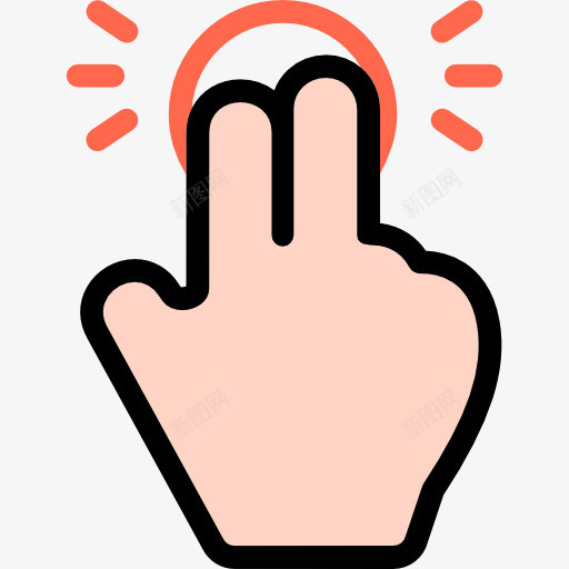 点击图标png_新图网 https://ixintu.com 多媒体选项 手 手势 手指 水龙头