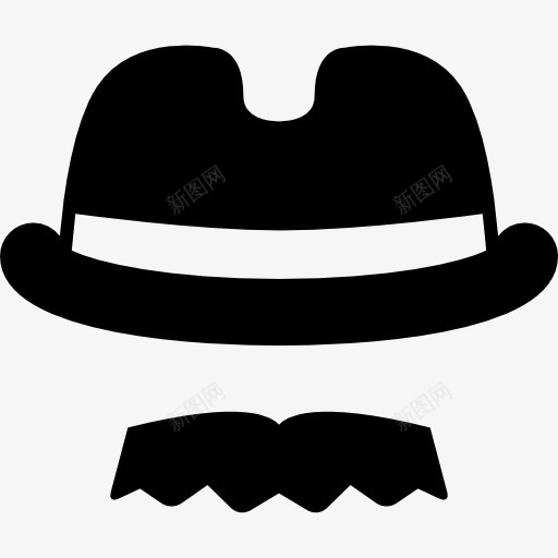 软呢帽和胡子图标png_新图网 https://ixintu.com 手势 男性阳刚 绅士 面部毛发