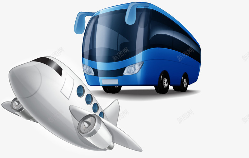 飞机大巴车png免抠素材_新图网 https://ixintu.com png 大巴车 飞机