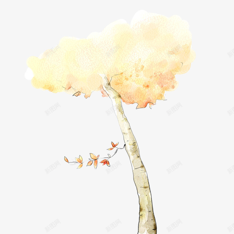 秋天的树png免抠素材_新图网 https://ixintu.com 卡通 手绘 田园 韩式
