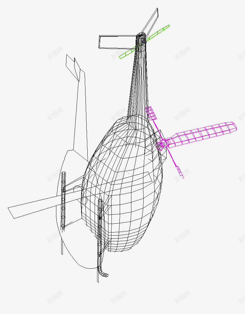 飞机3D线稿png免抠素材_新图网 https://ixintu.com 免费下载 线框图 线稿 飞机