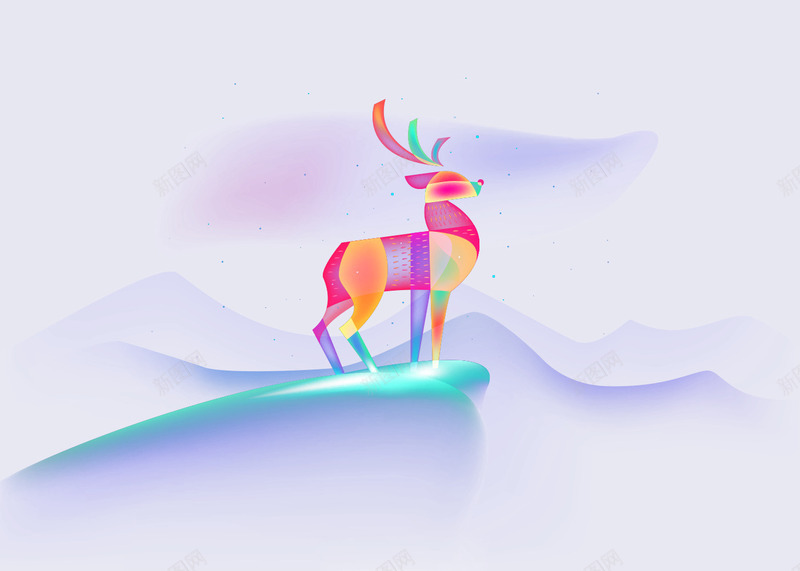 色彩光晕光影炫彩梦幻眺望麋鹿png免抠素材_新图网 https://ixintu.com 光影炫彩动物 梦幻眺望麋鹿 清新 简约 美丽 色彩光晕麋鹿