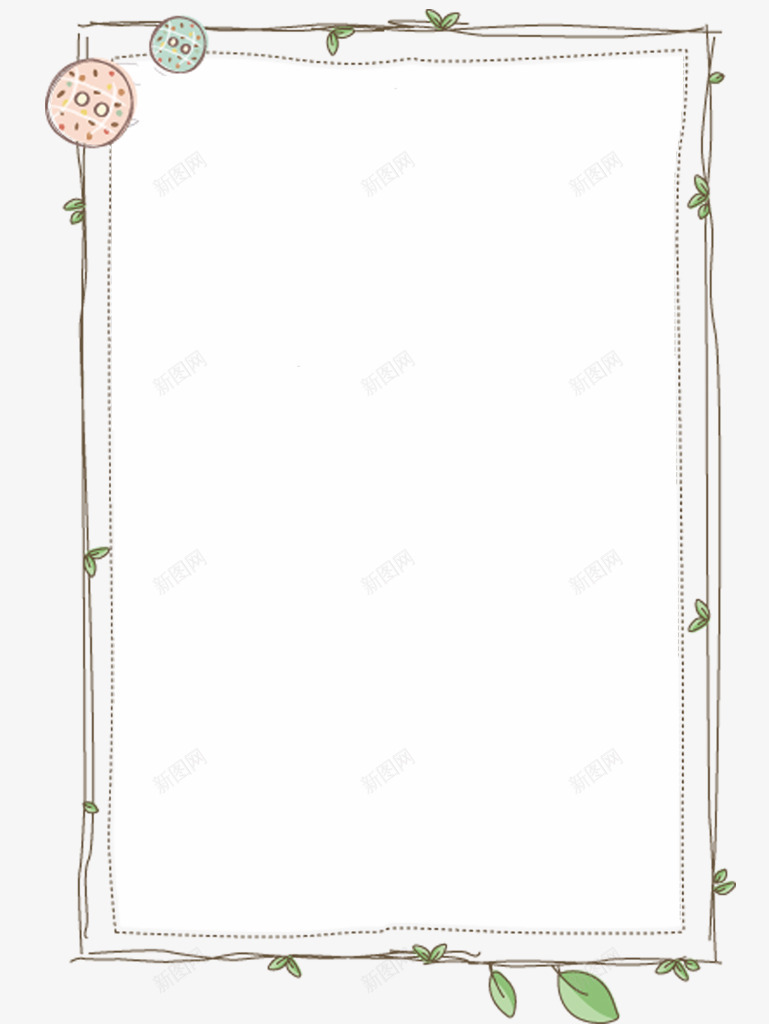 卡通绿叶边框店铺装饰png免抠素材_新图网 https://ixintu.com 卡通边框 卡通边框png 店铺装饰 绿叶边框 装饰png 边框png