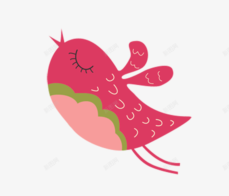 可爱卡通紫红色小鸟psd免抠素材_新图网 https://ixintu.com 儿童风格 卡通 可爱 小鸟 紫红色小鸟