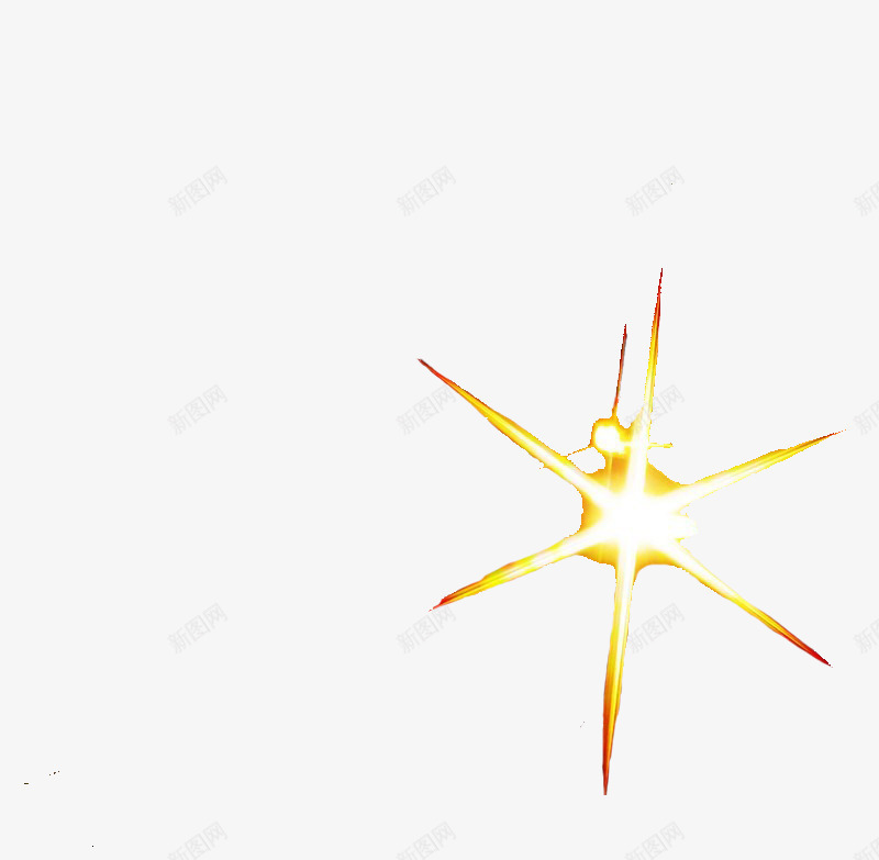 黄色六芒星png免抠素材_新图网 https://ixintu.com 光晕 六芒星 十字星 星星