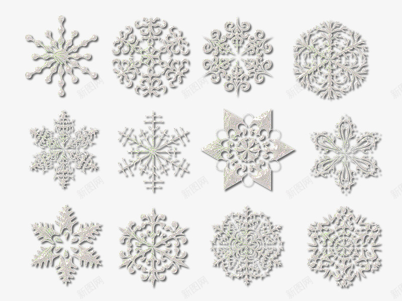 种类十一雪花png免抠素材_新图网 https://ixintu.com 冬季 双十二 圣诞 电商节日素材