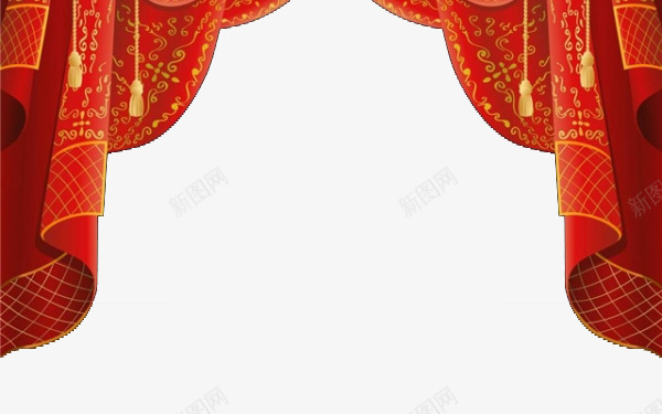 中国风红幕帘png免抠素材_新图网 https://ixintu.com 中国风 布料 帘布 幕布 神秘 红布幕 红幕帘 红绸幕 红色 红色幕布 舞台