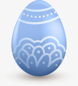复活节蓝色花纹彩蛋素材