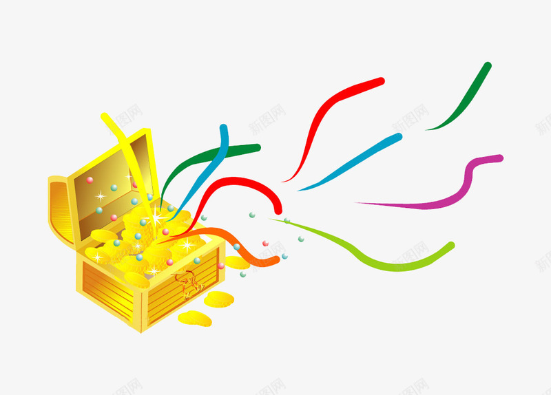 店铺活动大放假png免抠素材_新图网 https://ixintu.com 古代箱子 宝箱 店铺宝箱 现金 礼品 箱子