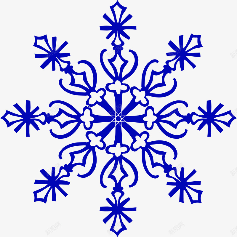 蓝色简约雪花png免抠素材_新图网 https://ixintu.com 冬季 圣诞快乐 圣诞节 新年快乐 绿色雪花 雪花片