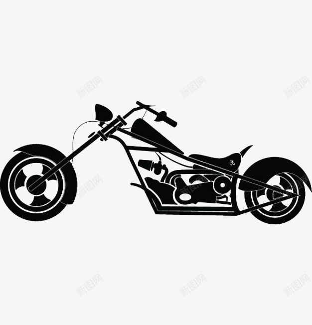 黑色炫酷摩托车png免抠素材_新图网 https://ixintu.com 交通工具 摩托车 机动车 黑色标志