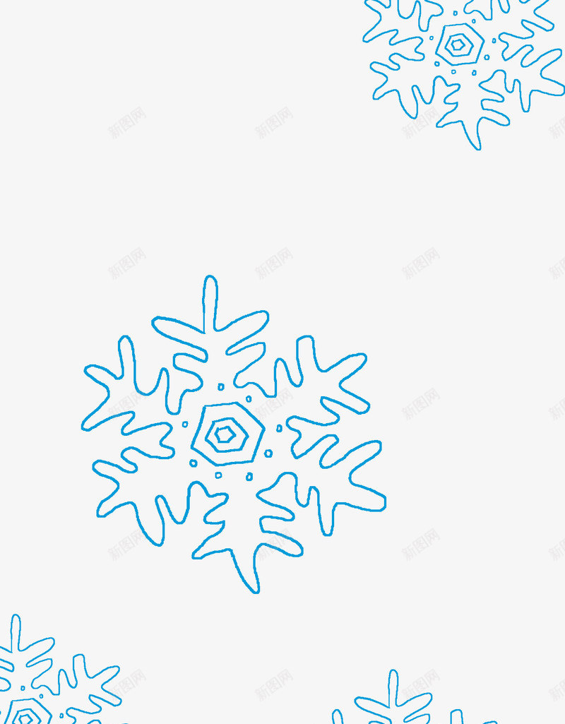 手绘蓝色冬季雪花png免抠素材_新图网 https://ixintu.com 冬季 蓝色 雪花
