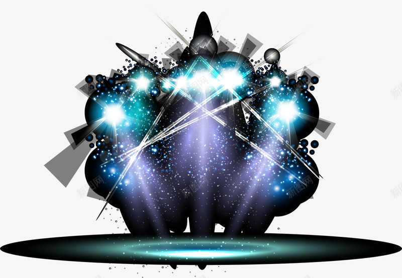 蓝色闪耀灯光png免抠素材_新图网 https://ixintu.com 射灯 梦幻光线 绿色灯光 舞台 闪耀光影 闪耀彩灯