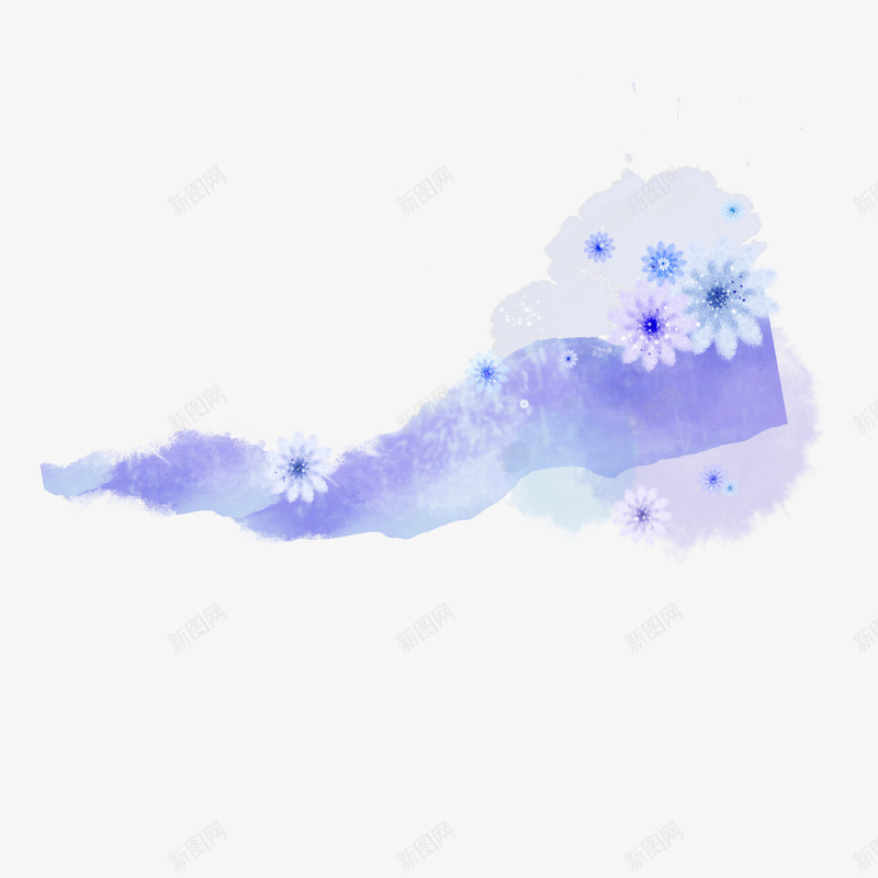色块png免抠素材_新图网 https://ixintu.com 小花 渐变 色块 蓝紫色
