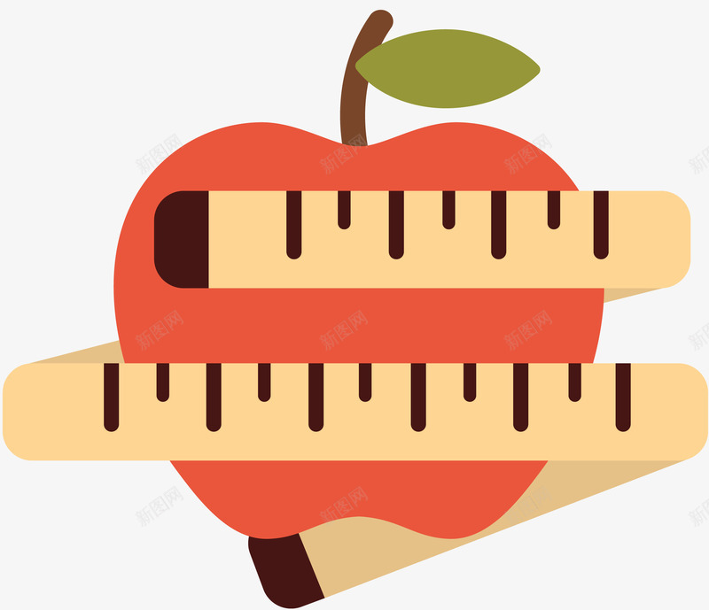 健身饮食苹果插画png免抠素材_新图网 https://ixintu.com 健身 减肥 水果 水果减肥 皮尺 苹果 饮食