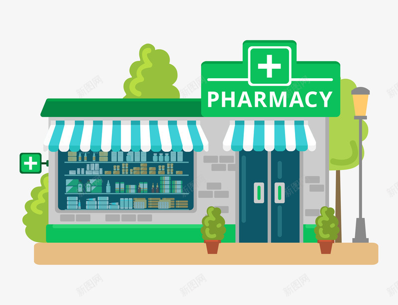 卡通清新风店铺商铺门面png免抠素材_新图网 https://ixintu.com 商铺 店铺 店面包装样式 店面设计 时尚新潮店铺装修 门面装修设计