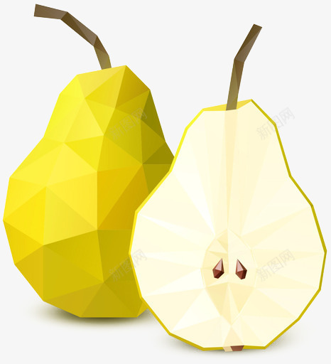 色彩构成的梨png免抠素材_新图网 https://ixintu.com 梨 色块 黄色