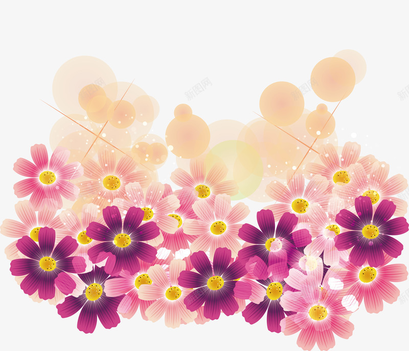 紫色清新花丛光晕png免抠素材_新图网 https://ixintu.com 光晕 光芒 免抠PNG 清新 紫色 花丛 装饰图案 闪耀 鲜花