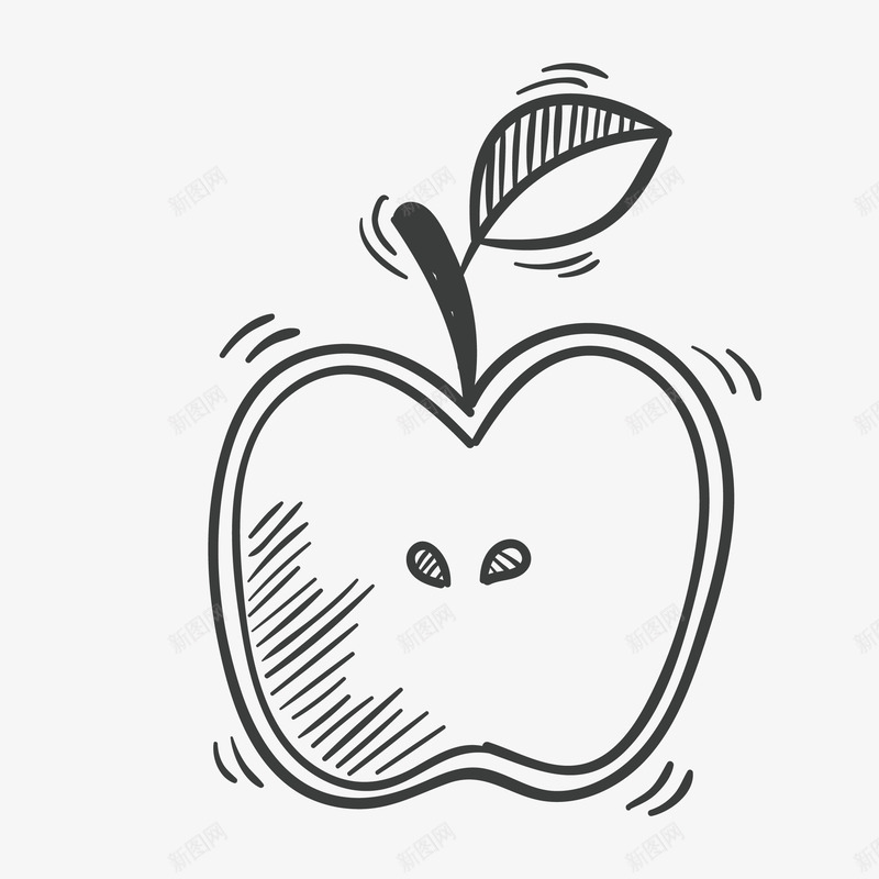 简笔画苹果png免抠素材_新图网 https://ixintu.com png图形 叶子 水果 苹果 装饰 食物