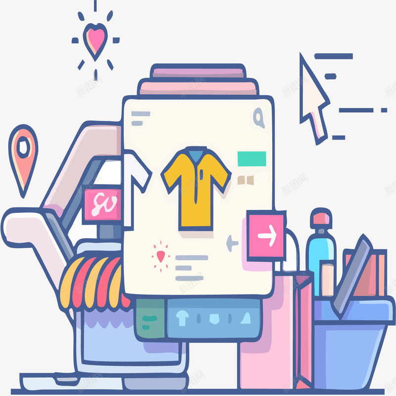 网上服装店铺png免抠素材_新图网 https://ixintu.com 店铺png 服装 网店