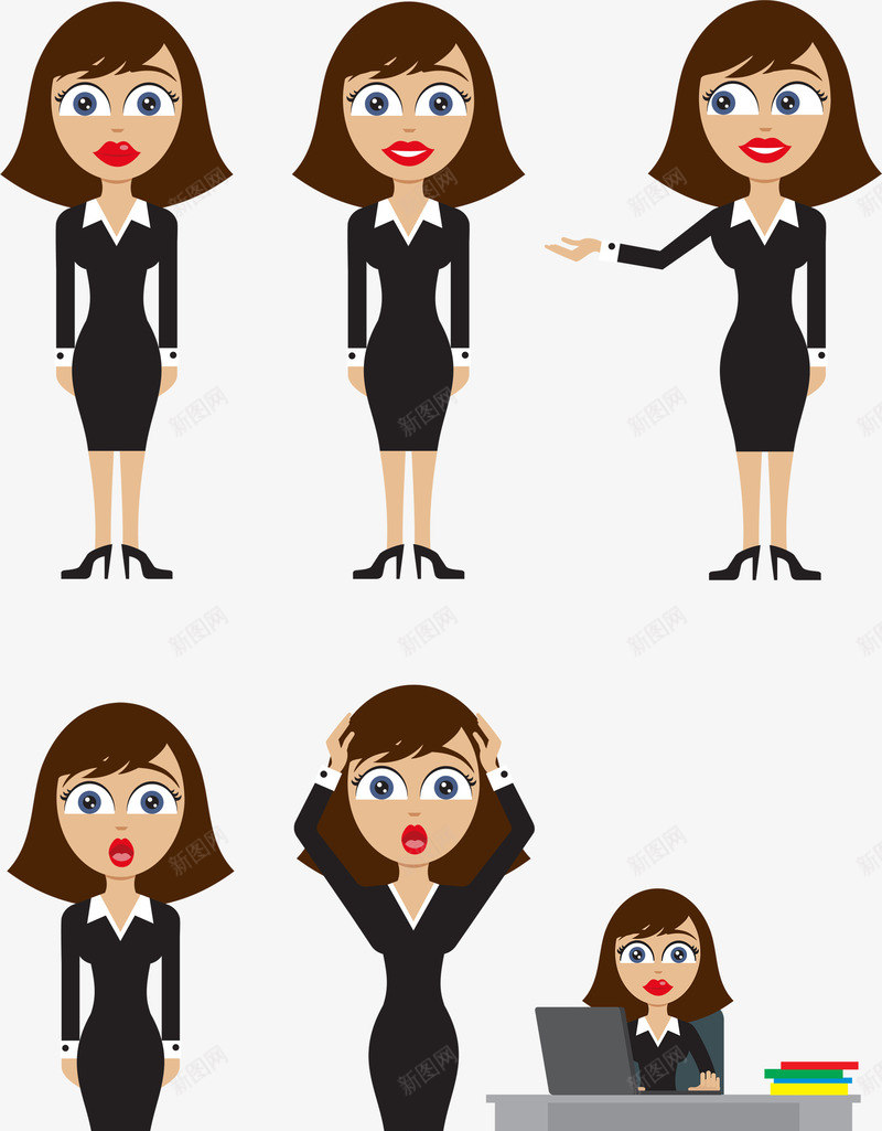 卡通女性业务员png免抠素材_新图网 https://ixintu.com 业务员 卡通 女性
