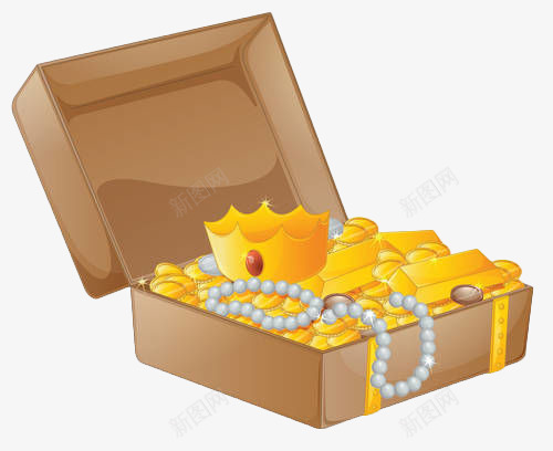 手绘黄金宝箱png免抠素材_新图网 https://ixintu.com 宝箱 宝藏 手绘 游戏宝箱 游戏箱子 皇冠 藏宝箱 金银珠宝