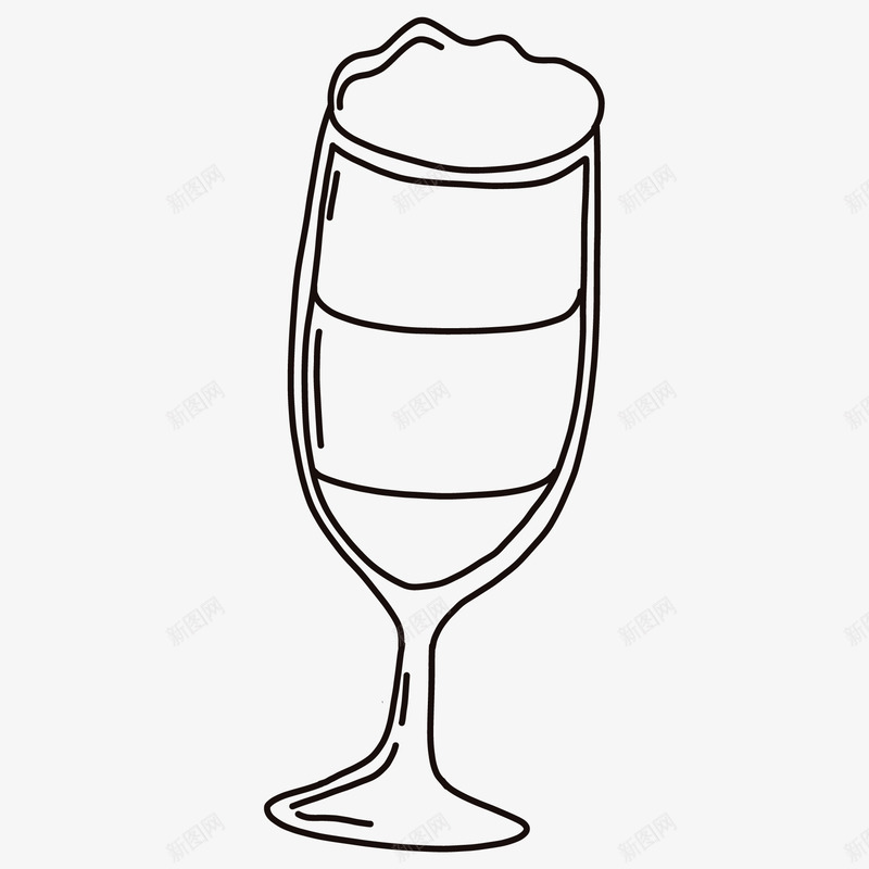 手绘线条啤酒杯子png免抠素材_新图网 https://ixintu.com 啤酒杯子 手绘杯子 杯子 杯子装饰 线条杯子 高脚杯
