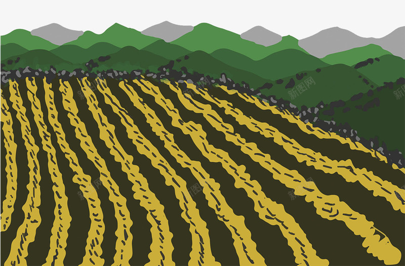 手绘插图农地种植插画png免抠素材_新图网 https://ixintu.com 农地 农田插画 山地 手绘插图 种植插画 蔬菜种植插画
