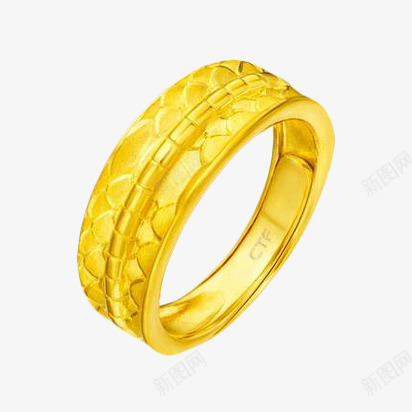 周大福蛇纹黄金戒指png免抠素材_新图网 https://ixintu.com 产品实物 周大福 简约 蛇纹 足金 黄金戒指