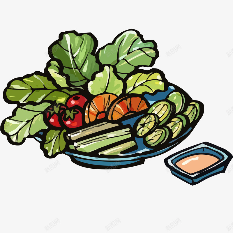 卡通蔬菜素食矢量图ai免抠素材_新图网 https://ixintu.com 卡通 手绘 植物设计 素食设计 蔬菜 食物设计 矢量图