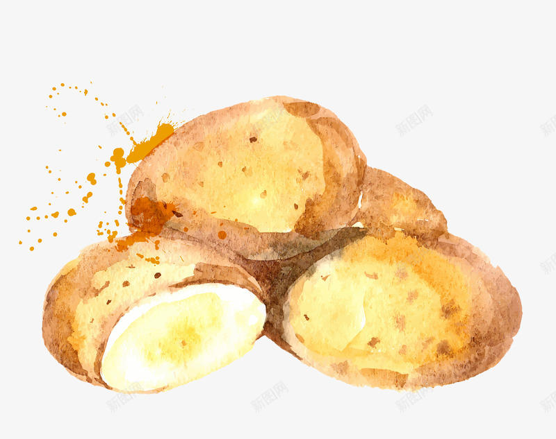 黄色手绘蔬菜土豆矢量图eps免抠素材_新图网 https://ixintu.com 土豆 手绘蔬菜 矢量土豆 黄色土豆 矢量图