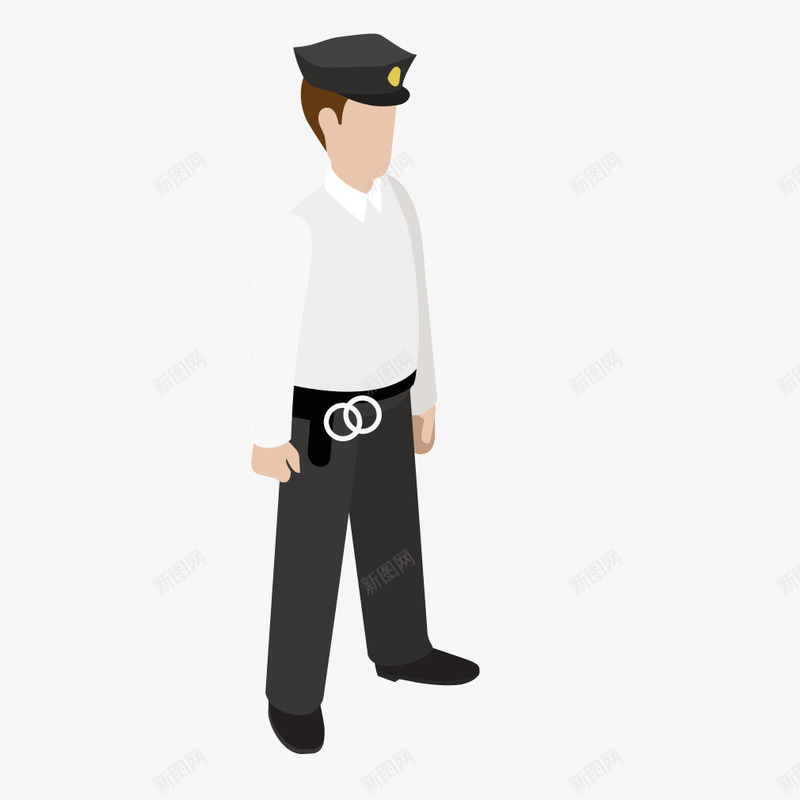 白色衣服扁平警察保安矢量图ai免抠素材_新图网 https://ixintu.com 保安 扁平 白色 衣服 警察 矢量图