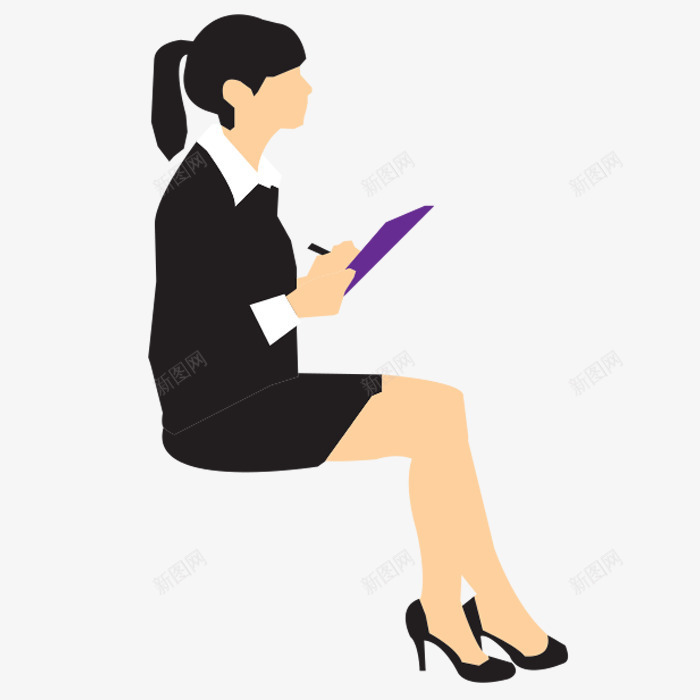 手绘穿职业装商务女士png免抠素材_新图网 https://ixintu.com 商业 商务 女士 手绘 职业女性 西服
