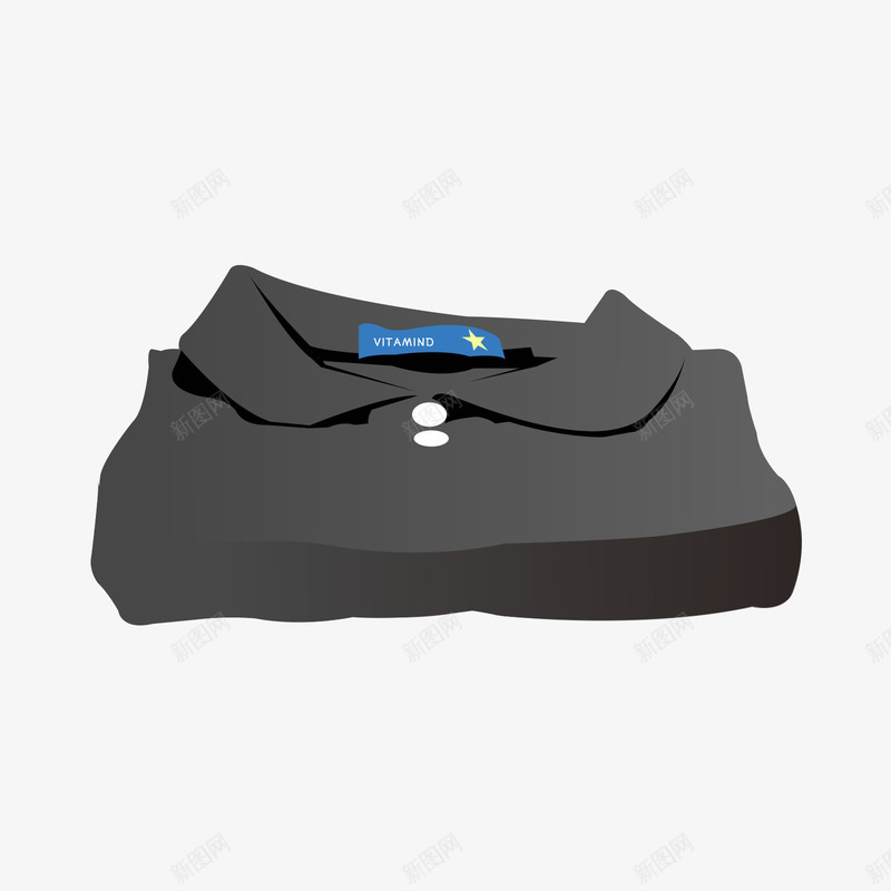黑色折叠好的衣服矢量图ai免抠素材_新图网 https://ixintu.com 折叠 衣服 黑色 矢量图