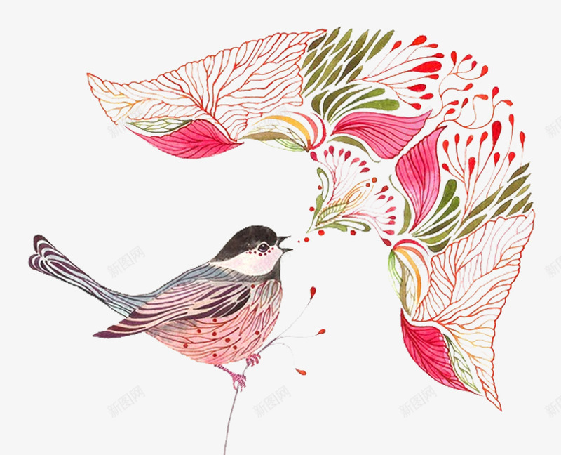 水彩动物喜鹊手绘插画png免抠素材_新图网 https://ixintu.com 动物 单页 手绘 插画 水彩 翅膀 鸟类