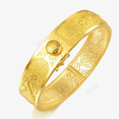 周生生黄金足金龙凤婚嫁手镯龙凤png免抠素材_新图网 https://ixintu.com 产品实物 双十一宝贝 电商产品