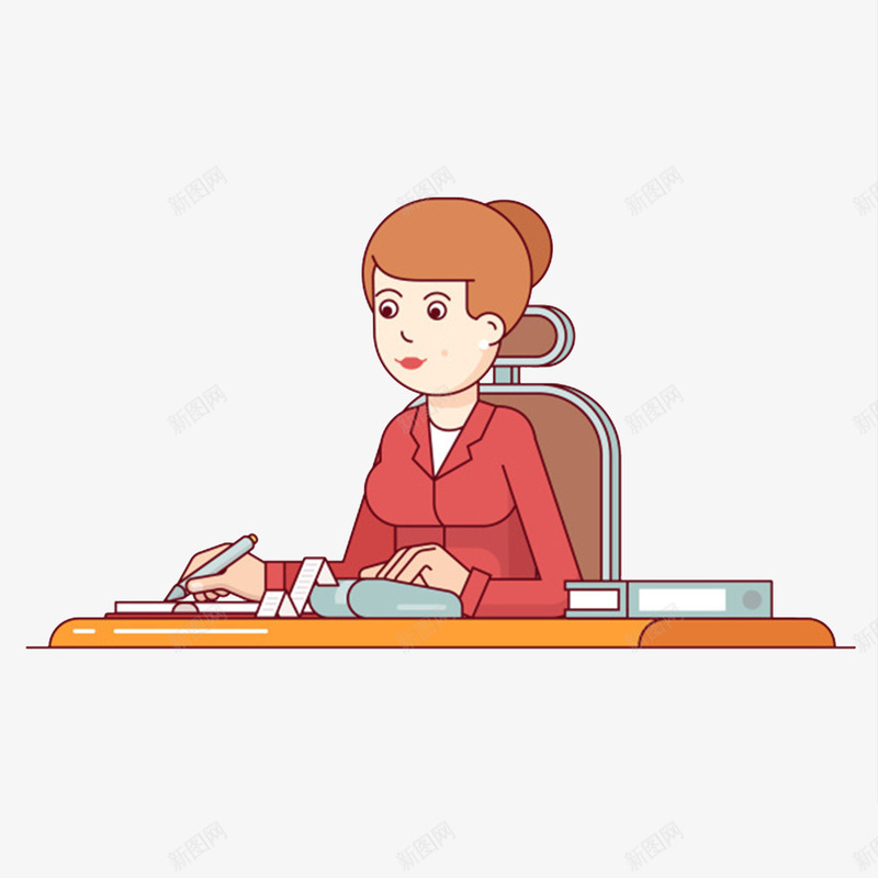卡通工作的女人图png免抠素材_新图网 https://ixintu.com 上班族 创意的 卡通 商务 女人 工作的 插图 白领 职场女性 认真的