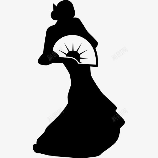 女性弗拉门戈舞蹈家剪影图标png_新图网 https://ixintu.com 人的剪影 女 弗拉门戈 弗拉门戈的图标 舞蹈