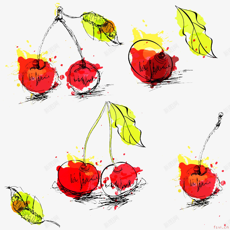 油画樱桃树叶png免抠素材_新图网 https://ixintu.com cherry 叶子 手绘 桃红 植物 樱桃 水果 油画 食物
