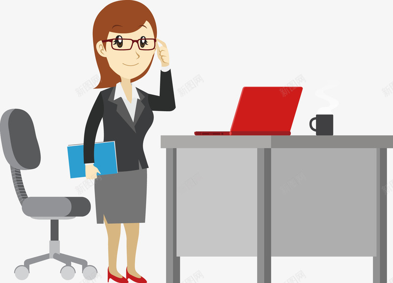 工作的人矢量图ai免抠素材_新图网 https://ixintu.com 劳模 女性 白领 职员 矢量图