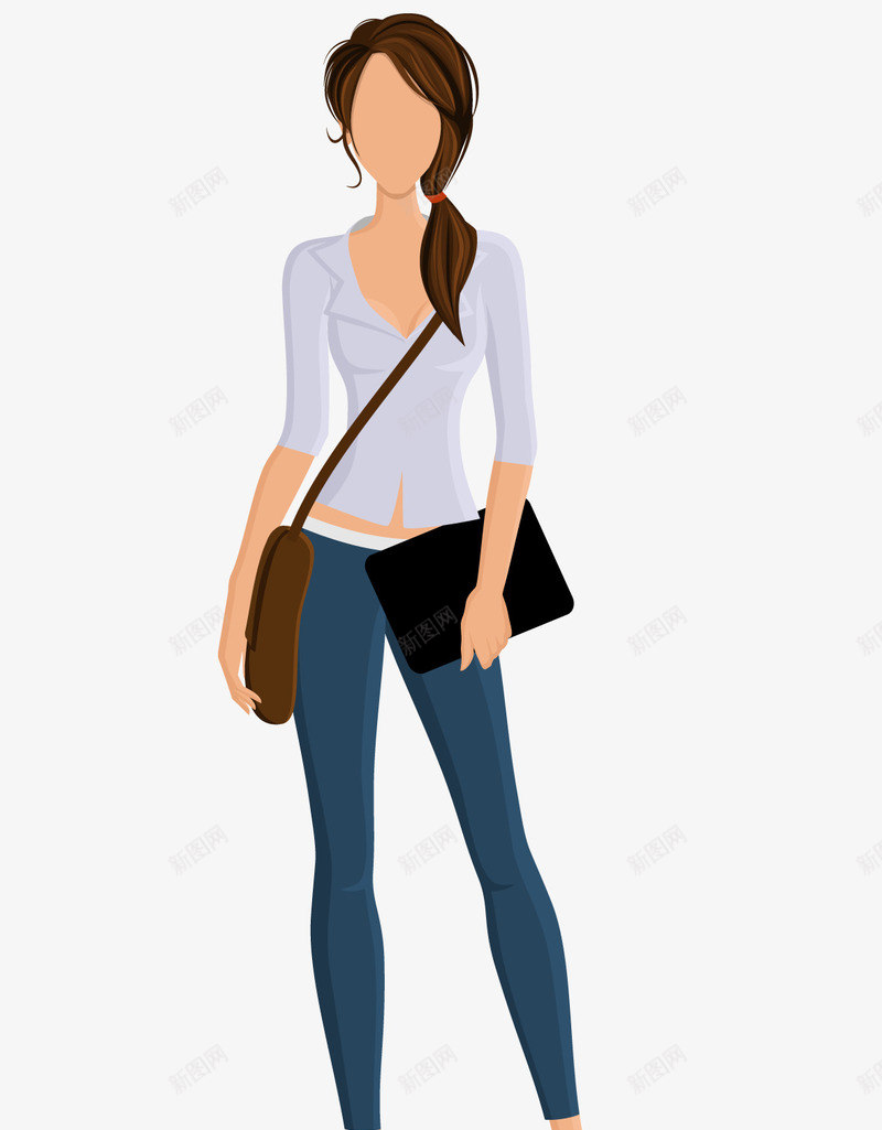 卡通职业女人形象png免抠素材_新图网 https://ixintu.com 上班族 女士 扁平化女人 手绘女人形象 职业女人 职业女性