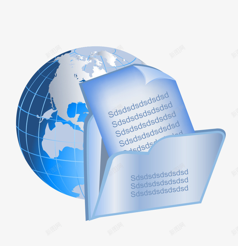 卡通蓝色网络数据png免抠素材_新图网 https://ixintu.com 全球 卡通 地球 数据 数据传输 数据网络 科技 网络 网络数据
