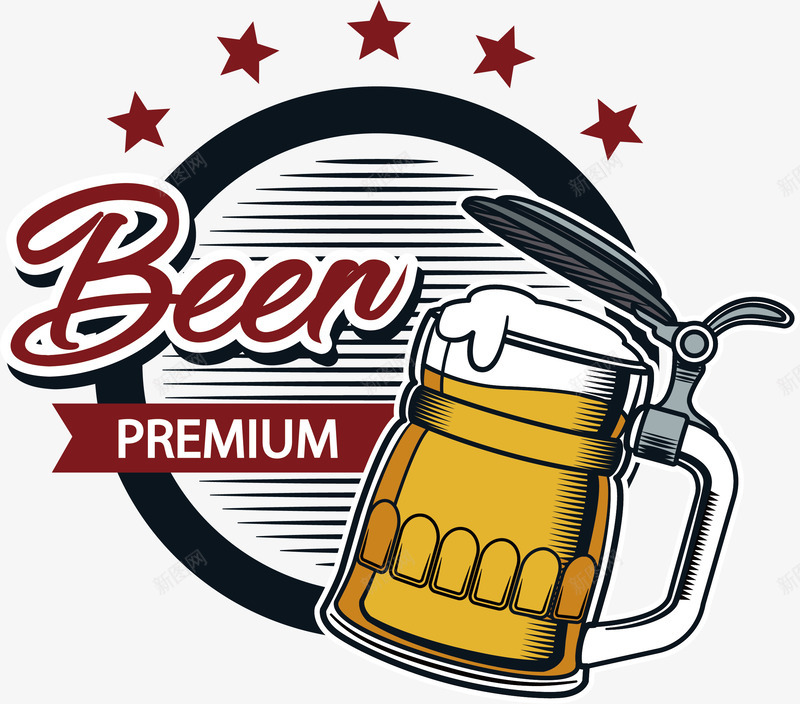 复古风自酿啤酒海报矢量图ai免抠素材_新图网 https://ixintu.com 啤酒 啤酒节 喝啤酒 矢量png 自酿啤酒 节日啤酒 矢量图