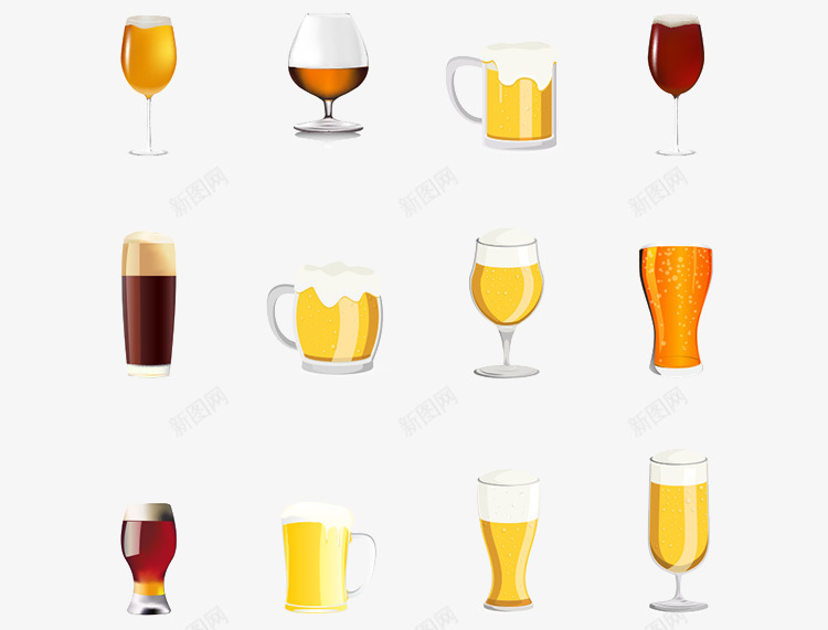 啤酒png免抠素材_新图网 https://ixintu.com 倒酒 啤酒 啤酒杯 夏天 杯子 满杯