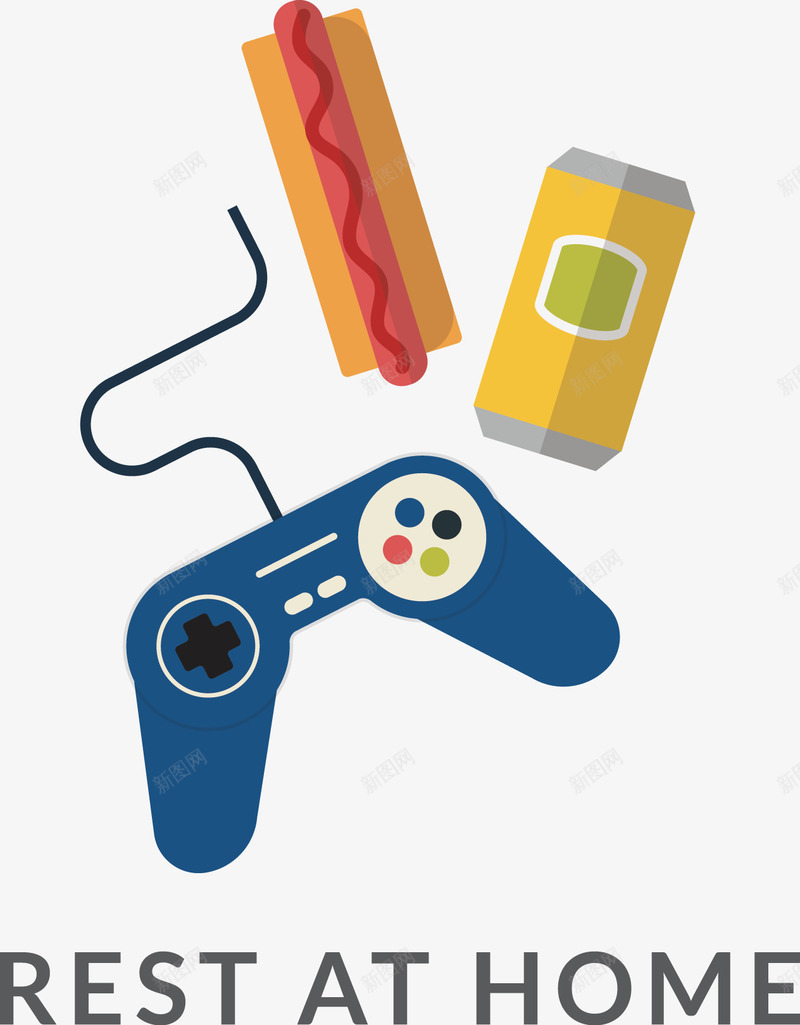 扁平化的休闲标图标png_新图网 https://ixintu.com 休闲 啤酒 扁平化 游戏 热狗