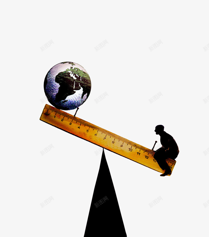 手绘尺子平衡翘板png免抠素材_新图网 https://ixintu.com 人物剪影 地球 娱乐设施 平衡 手绘 支点 横木 翘板 翘翘板 黄色尺子