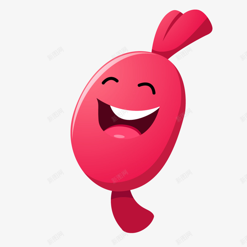 红色卡通笑脸糖果png免抠素材_新图网 https://ixintu.com 卡通 笑脸糖果 红色